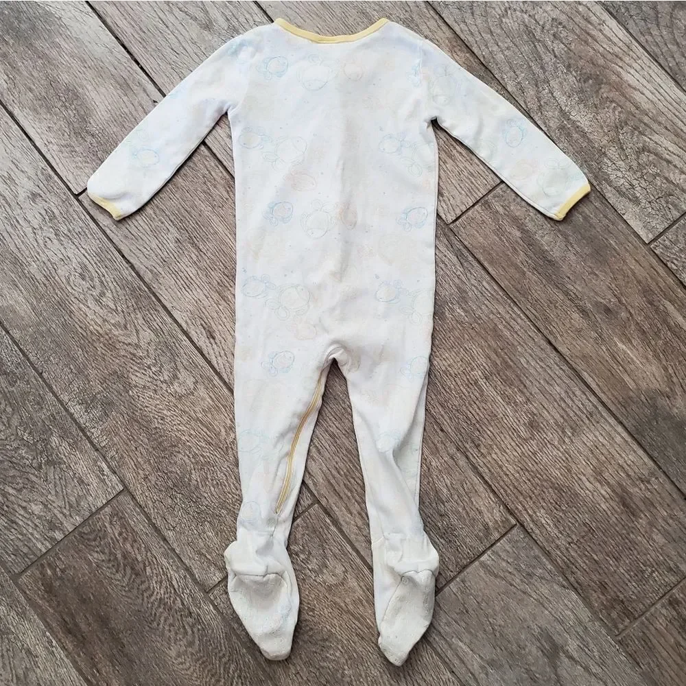 The Children's Place Zipper Closure White and Yellow Footie Size 18 Months